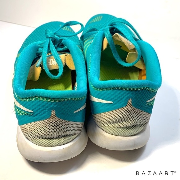 Nike Free run 5.0 teal Women’s running shoes Teal and Yellow Size: 7.5 - Picture 6 of 11